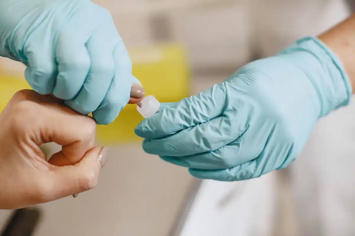 Urgent care provider reviewing lab diagnostic test results for UTI in Burleson TX clinic
