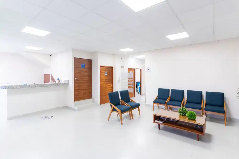 Welcoming urgent care clinic reception area in Burleson TX near Old Town Burleson